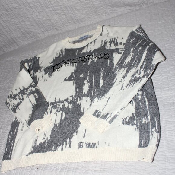 Aelfric Eden Womens Sweater Gray White Oversized Soft Crewneck Size XL - Picture 4 of 8